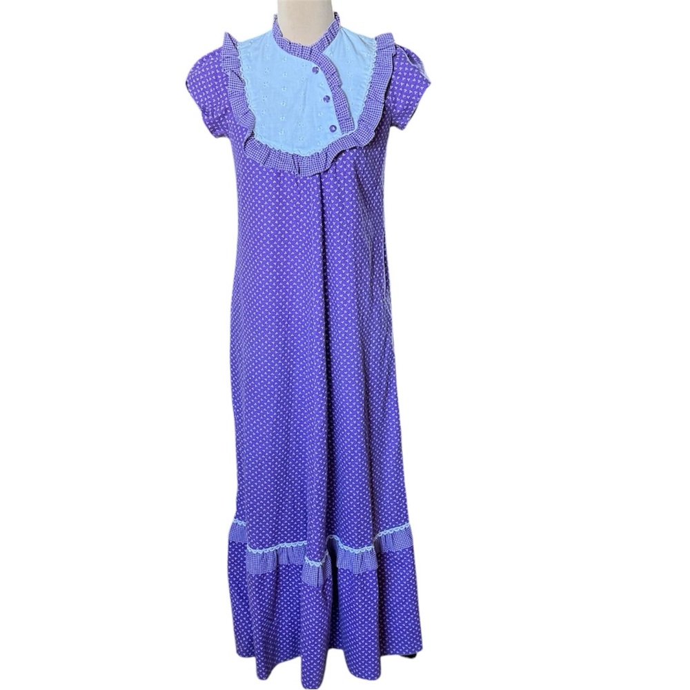 Stunning Vintage 1970s Liberty House Prairie Maxi Dress – Size 6